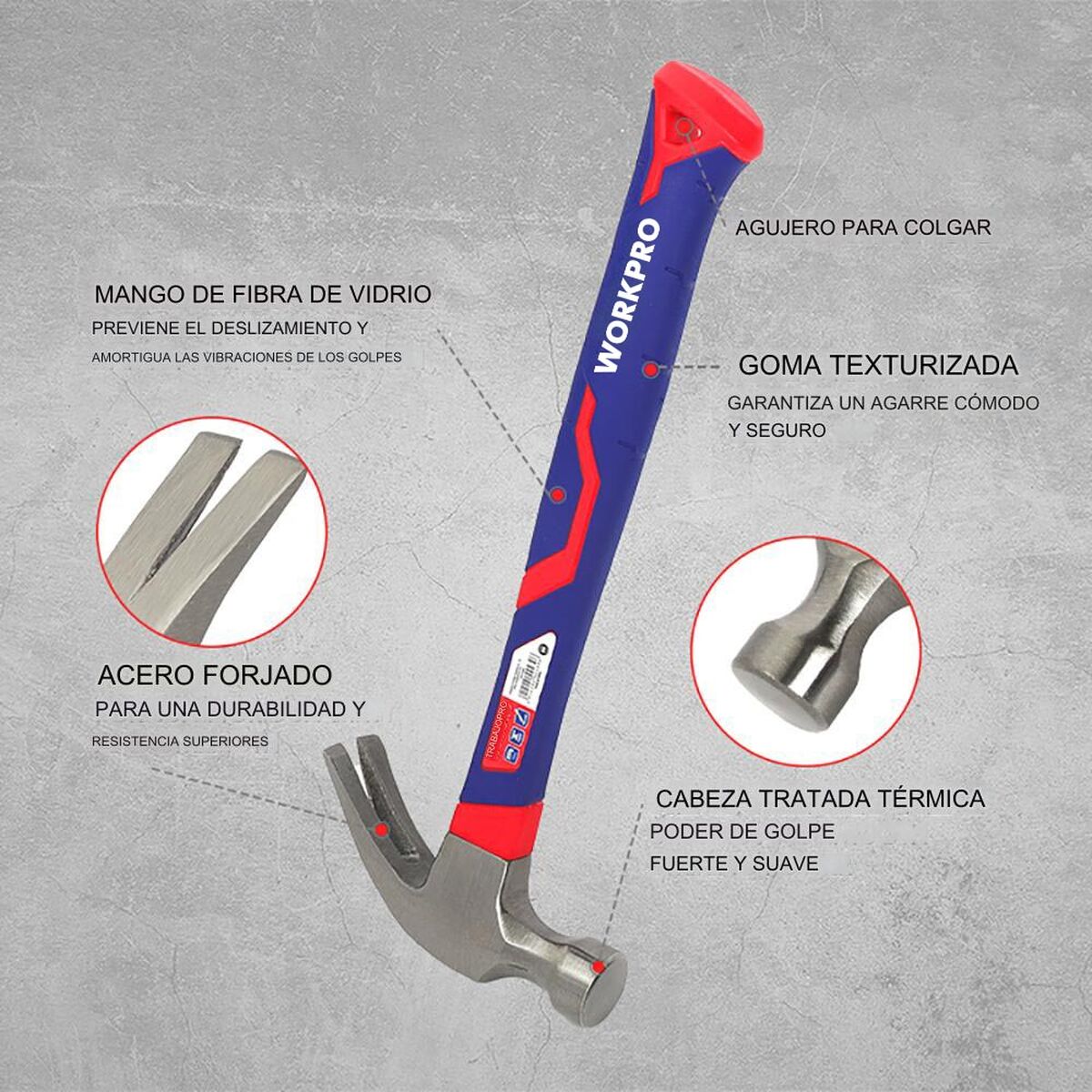 Tømrers hammer Workpro 450 g Tømrerarbejde
